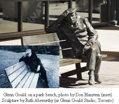 Photo and sculpture of Glenn Gould