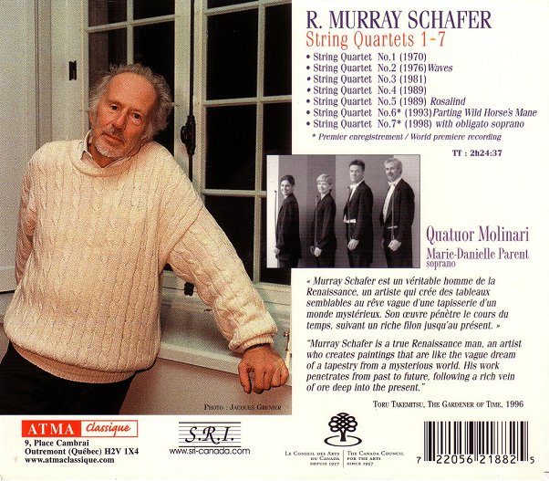 Molinari's Atma recording of Schafer Quartets 1-7 (back)