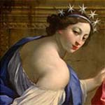 Detail of Urania from The Muses Urania and Calliope, c. 1634, oil on panel, Simon Vouet, French, 1590 - 1649, Samuel H. Kress Collection