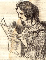 Illustration d'une femme qui lis Le Charivari