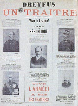 "Dreyfus est un traître", affiche antidreyfusarde