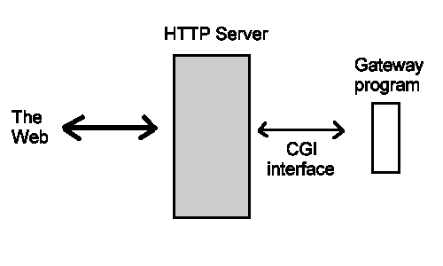 graphical illustration of information flow between servers and CGI programs